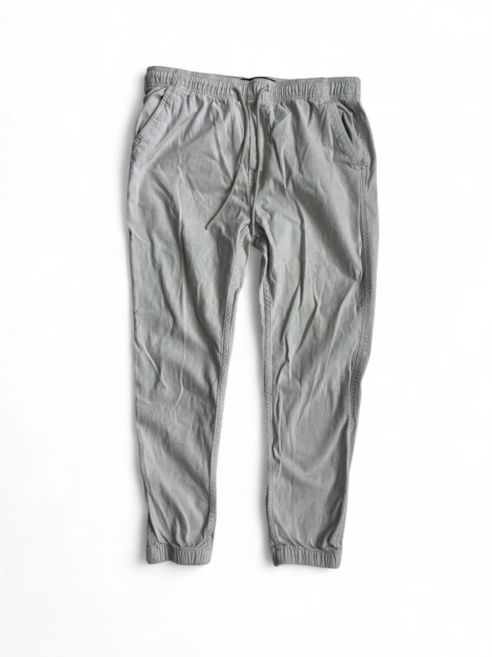 West 49 Cuffed Khaki Joggers Pants Mens Size L Off White Grey